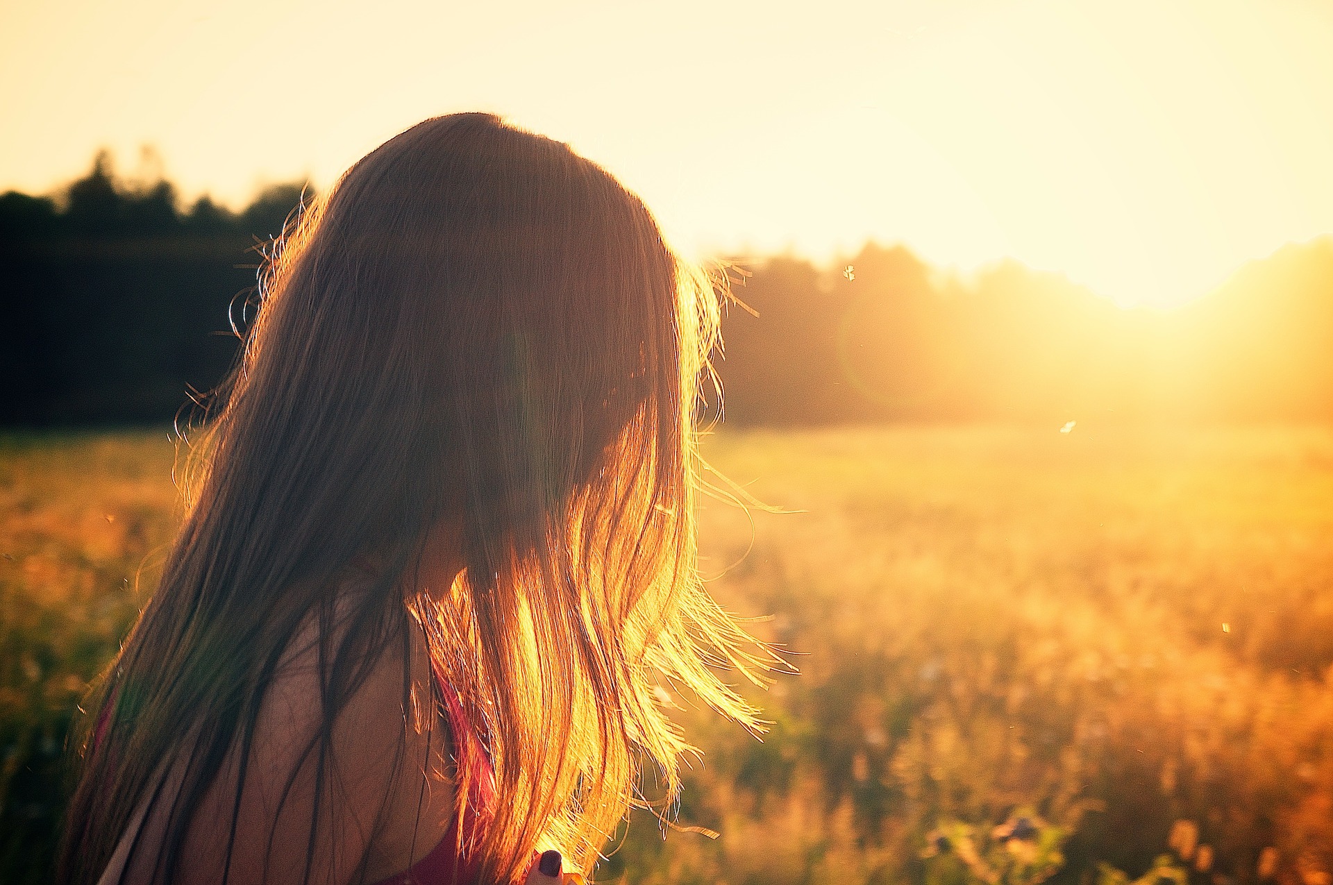 A beautiful girl with healthy hair